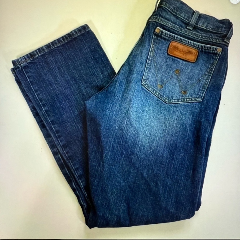 Wrangler boot, cut relaxed, retro jeans men’s size 34 boot cut cowboy - Picture 3 of 8